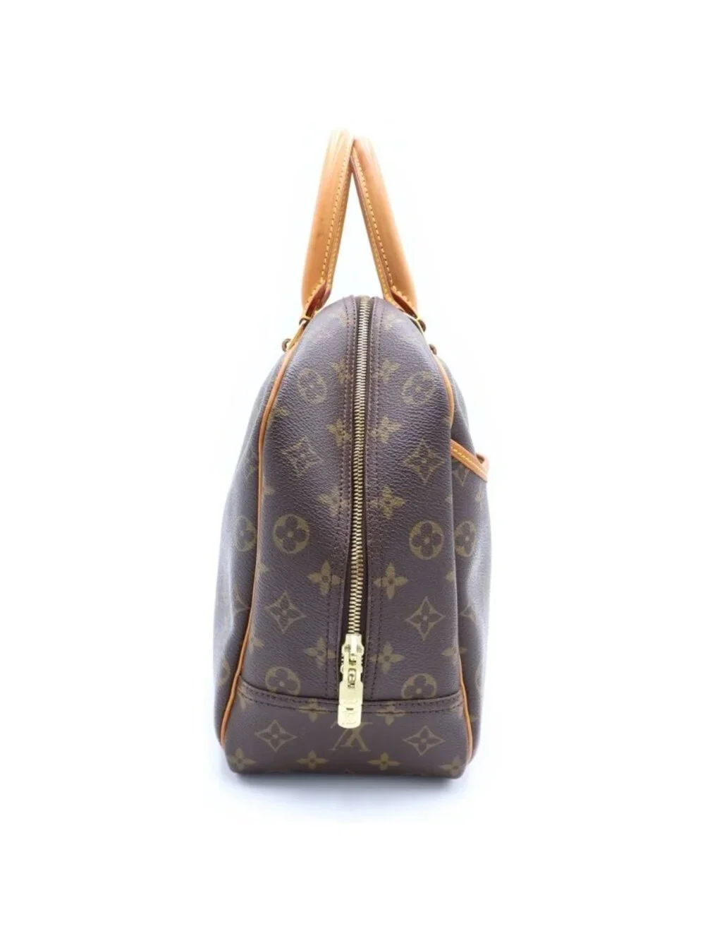 Louis Vuitton Monogram Deauville Leather Handbag Brown